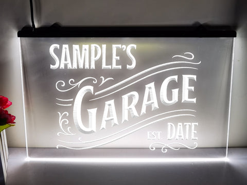 Image of Personalized Garage Illuminated Sign