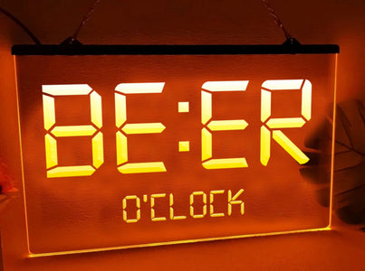 Beer O'clock Illuminated Bar Sign
