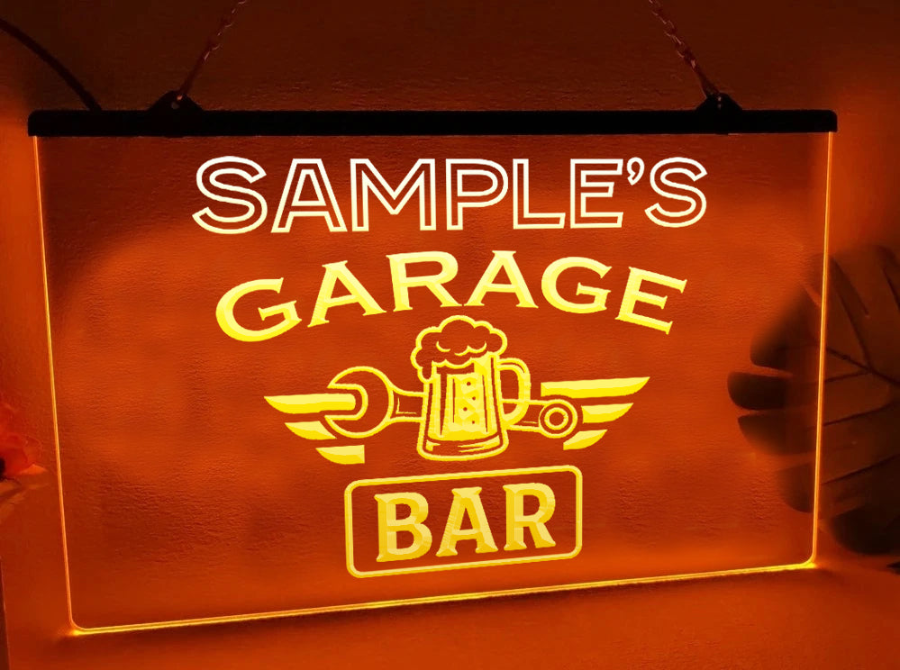 Garage Bar Personalized LED Neon Sign