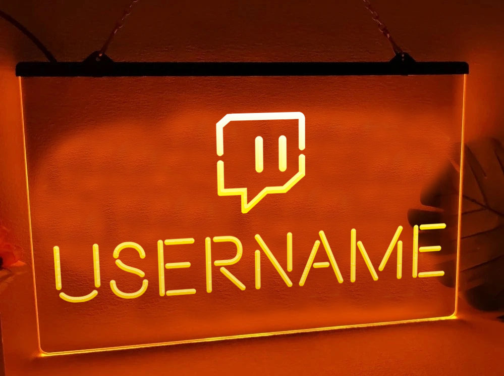 Twitch Streamer Personalized Username Illuminated Sign