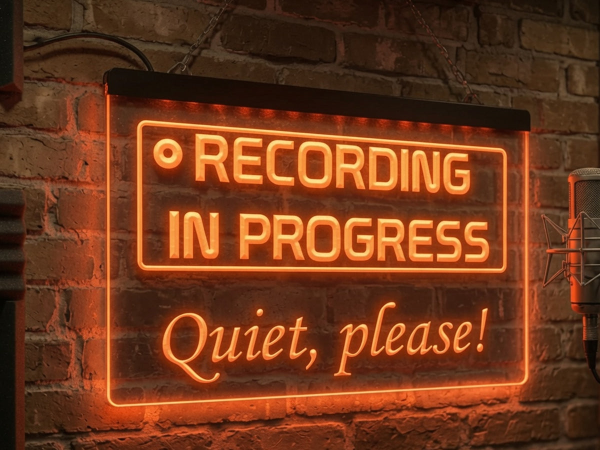Recording in Progress, Quiet Please Illuminated Sign