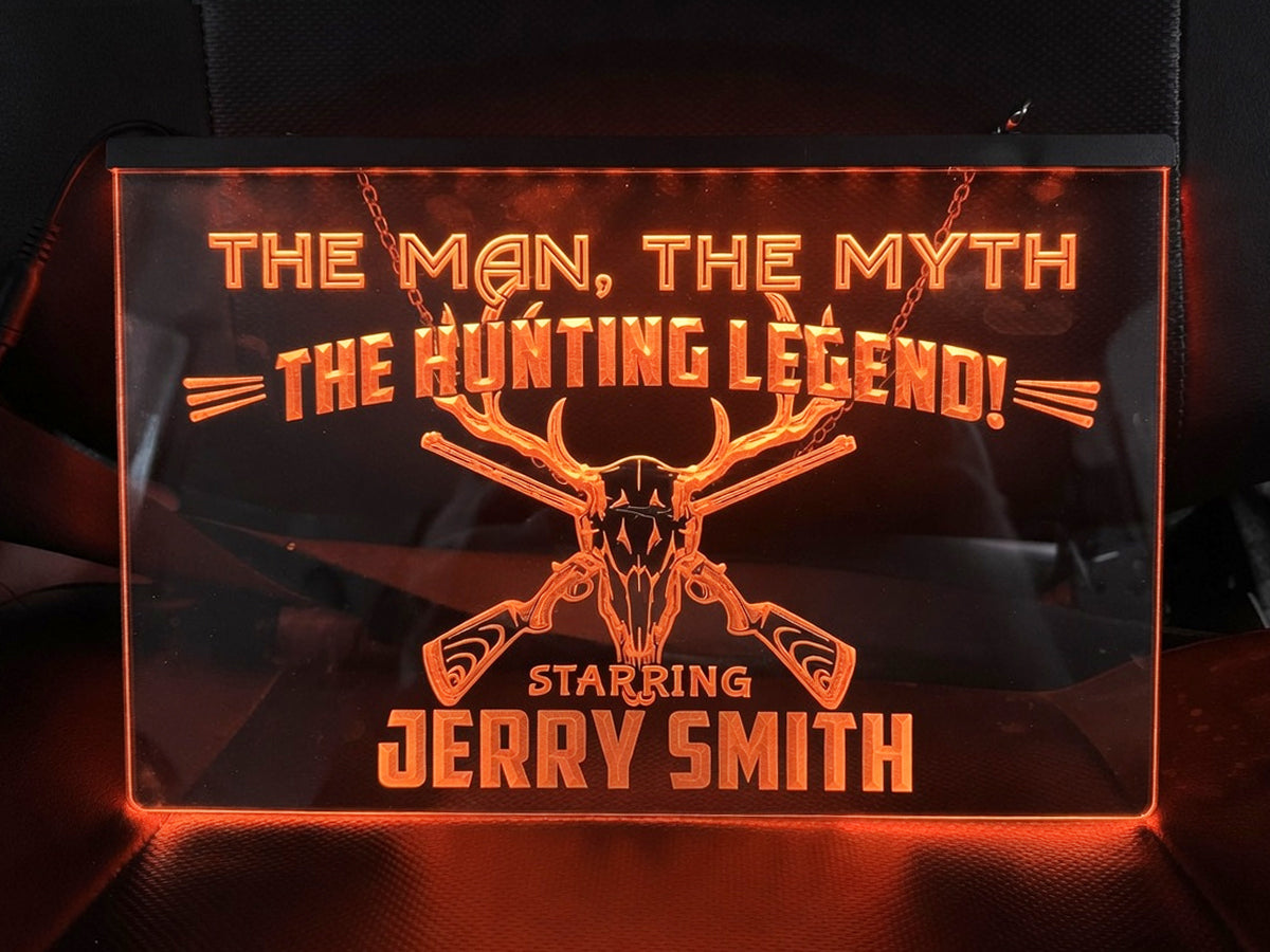 Hunting Legend Personalized Illuminated Sign