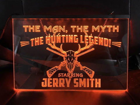 Image of Hunting Legend Personalized Illuminated Sign