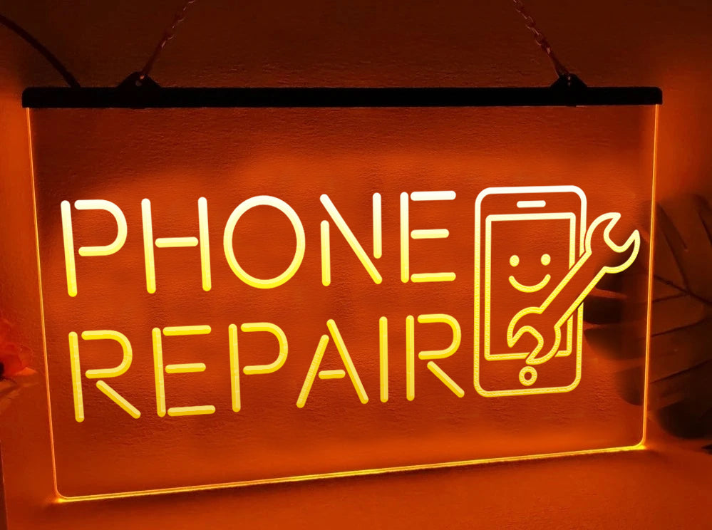 Phone Repair LED Neon Sign in Orange