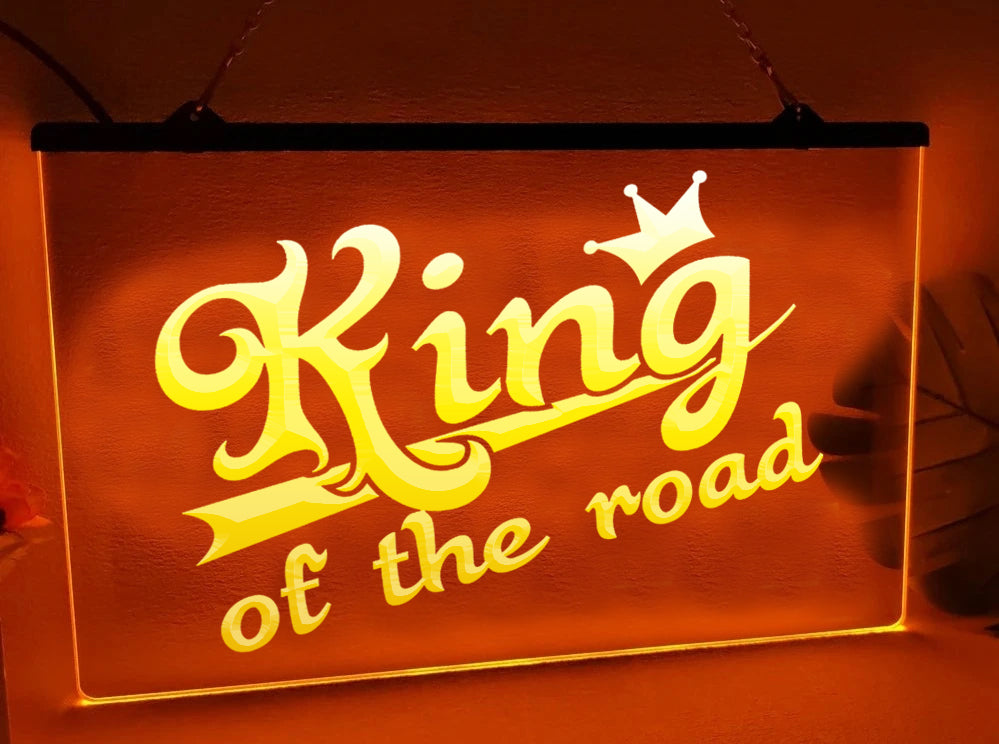 King Of The Road LED neon sign in orange