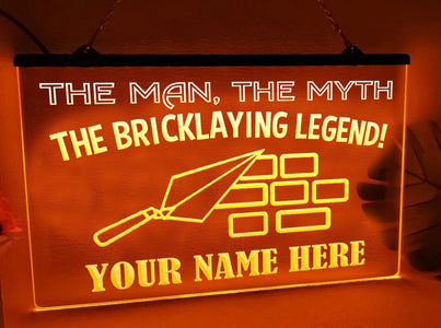 Bricklaying Legend Personalized Illuminated Sign