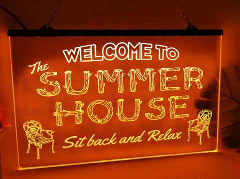 Image of Welcome to the Summer House Illuminated Sign