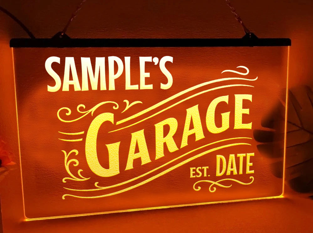 Personalized Garage Illuminated Sign