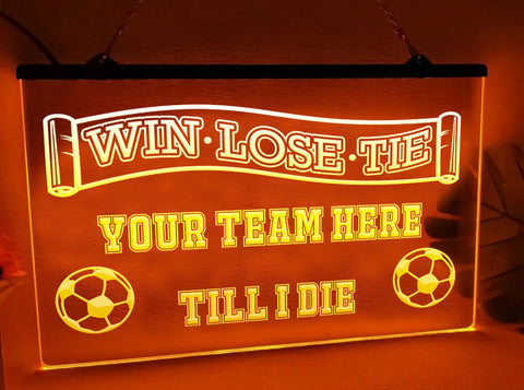 Image of Win Lose Tie Custom Team Name LED Neon Sign