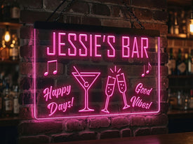 Happy Days Bar Personalized Illuminated Sign