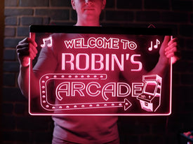 Welcome To My Arcade Personalized Illuminated Sign