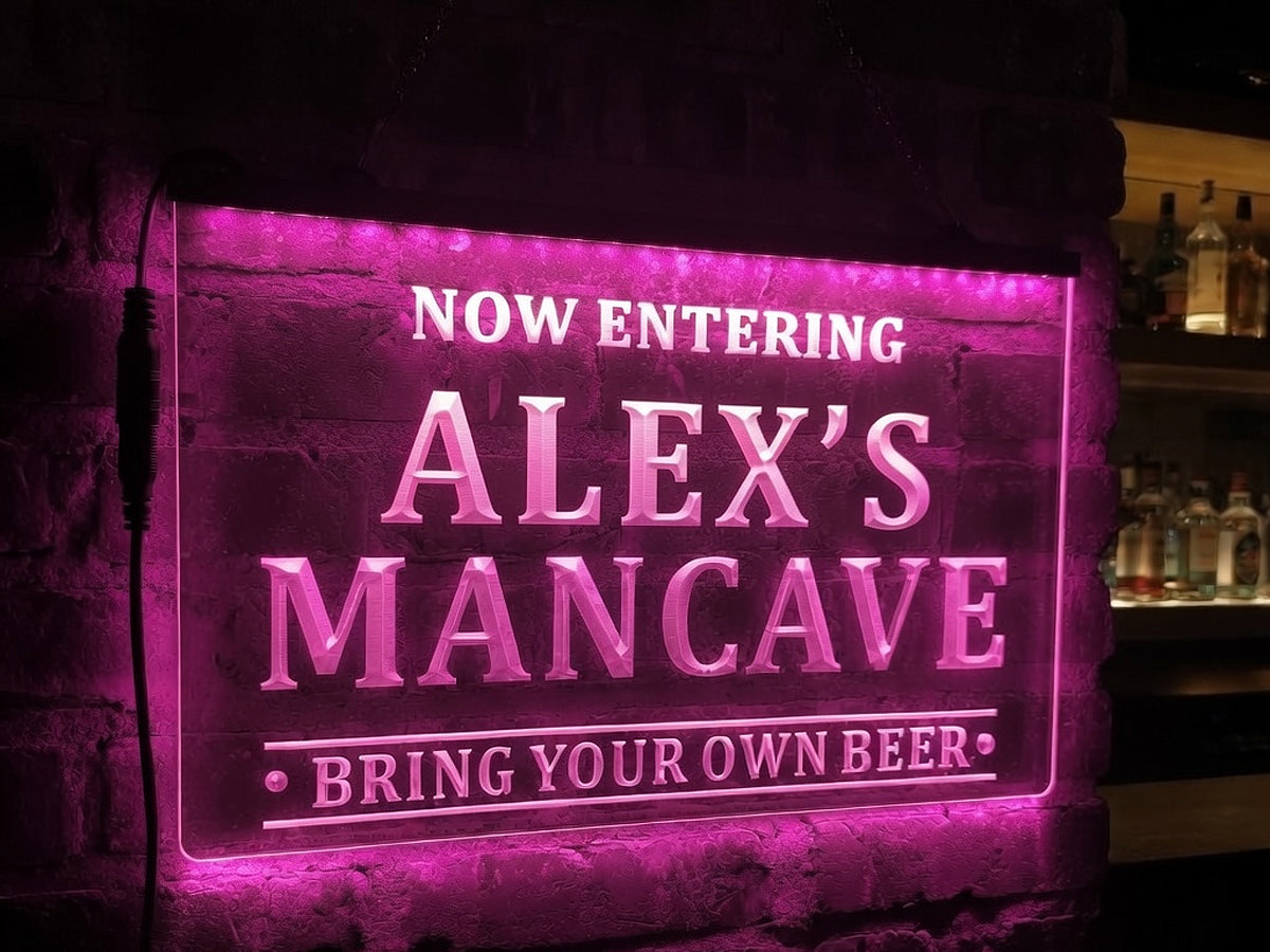 Now Entering Man Cave Personalized Illuminated Sign