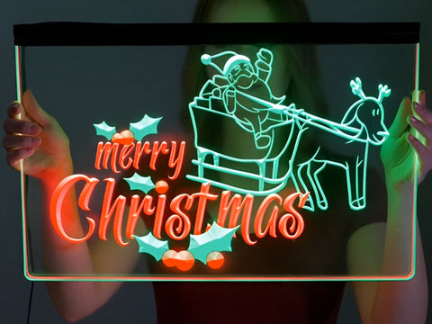 Image of Merry Christmas Two Tone Illuminated Sign