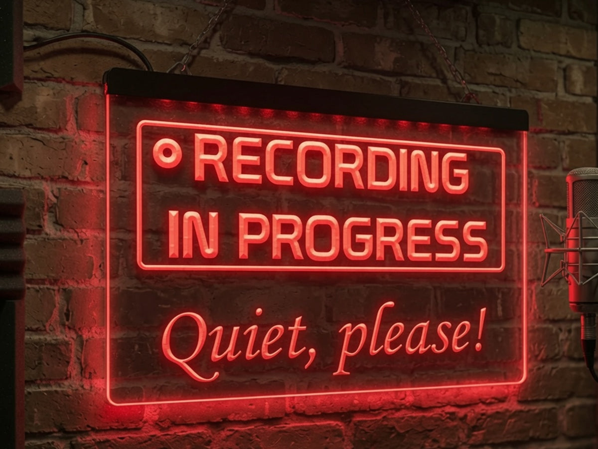 Recording in Progress, Quiet Please Illuminated Sign