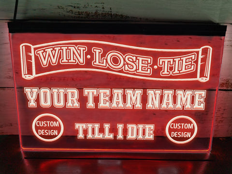 Image of Win Lose Tie Custom Team Name LED Neon Sign