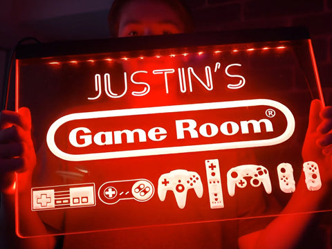 Image of Retro Game Room Personalized Illuminated Sign