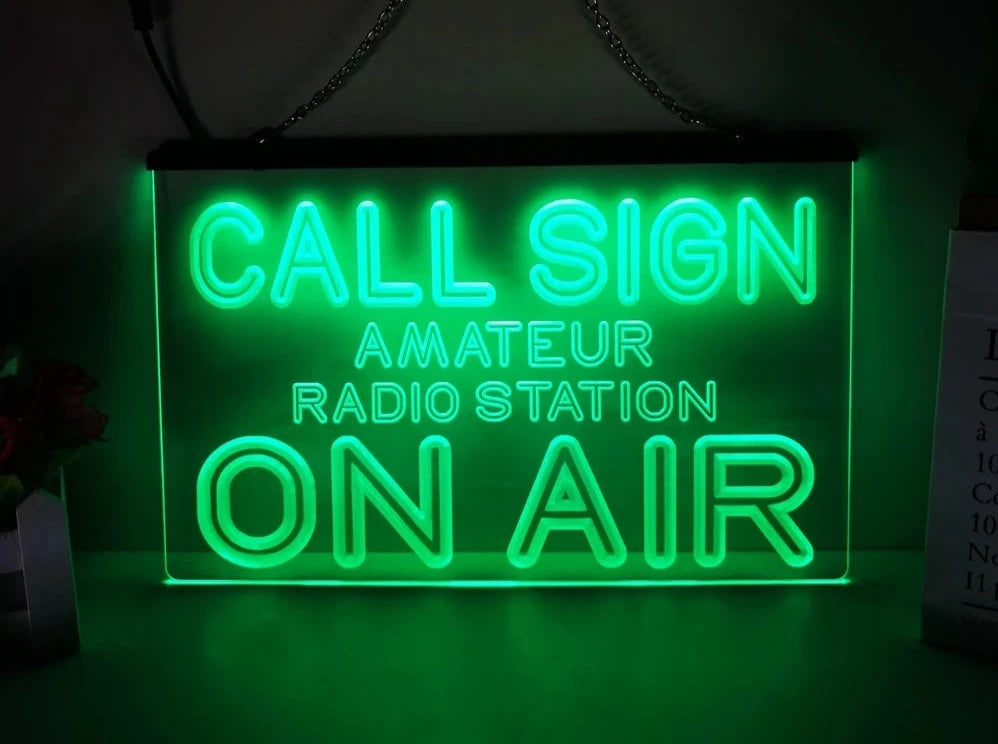 Personalized Amateur Radio Station LED Neon Illuminated Sign