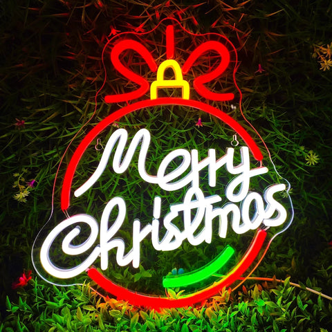 Image of Merry Christmas Bauble LED Neon Flex Sign