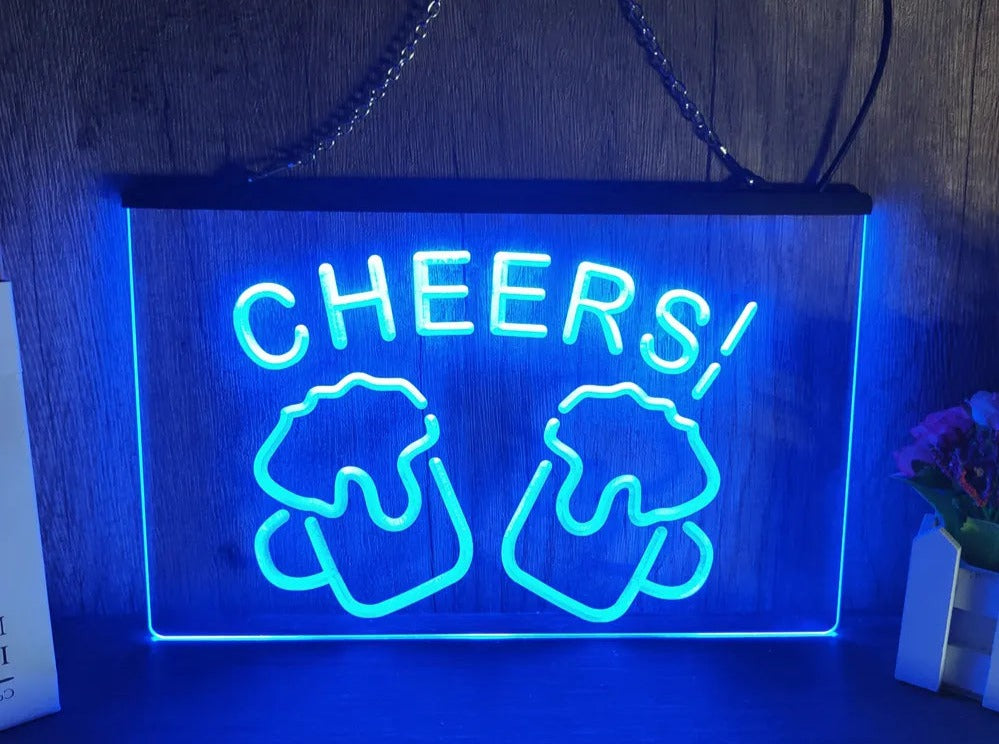 Cheers Beers Illuminated LED Neon Bar Sign