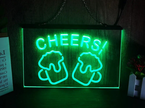 Image of Cheers Beers Illuminated LED Neon Bar Sign