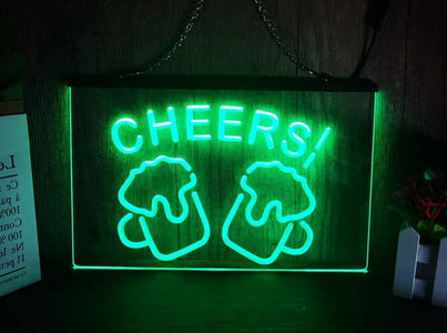 Cheers Beers Illuminated LED Neon Bar Sign