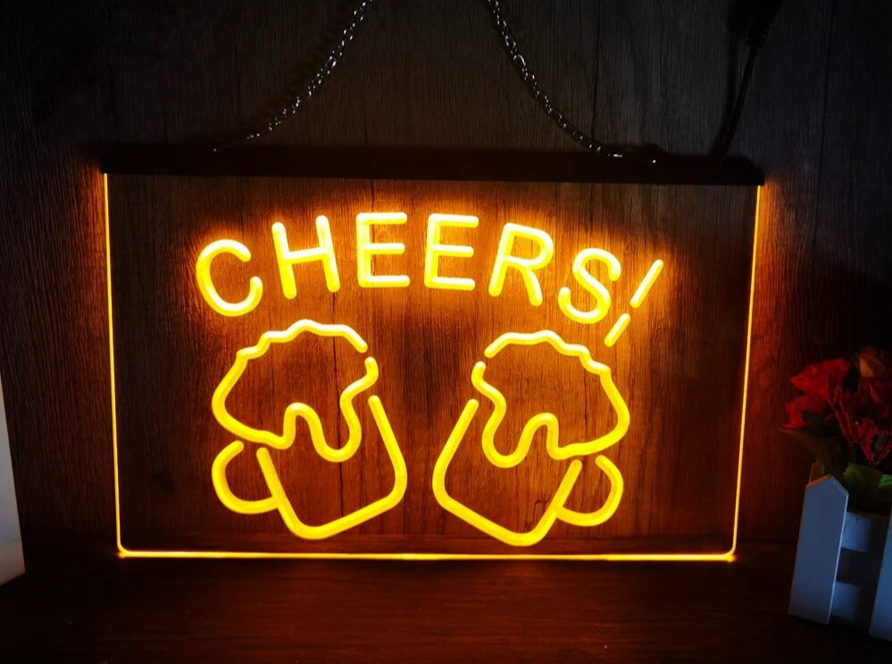 Cheers Beers Illuminated LED Neon Bar Sign