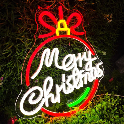 Image of Merry Christmas Bauble LED Neon Flex Sign