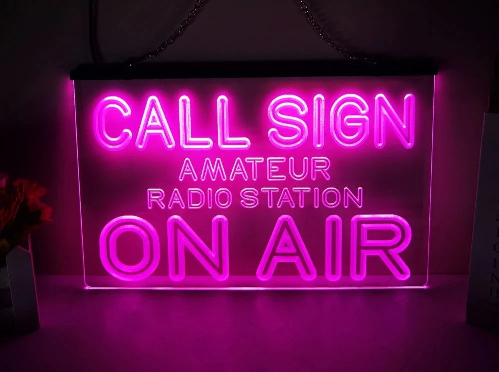 Personalized Amateur Radio Station LED Neon Illuminated Sign