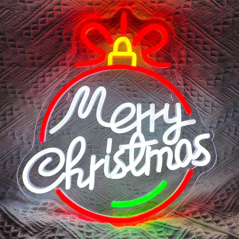 Image of Merry Christmas Bauble LED Neon Flex Sign