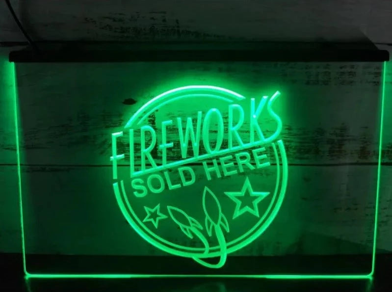 Fireworks Sold Here Illuminated LED Neon Sign