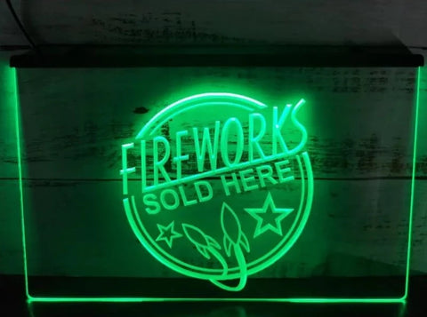 Fireworks Sold Here Illuminated LED Neon Sign
