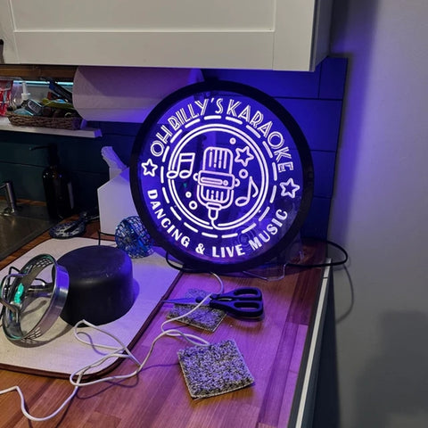 Image of Custom LED Neon Karaoke Sign - Personalized and Color Changing
