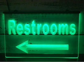 Restrooms Left Illuminated Sign