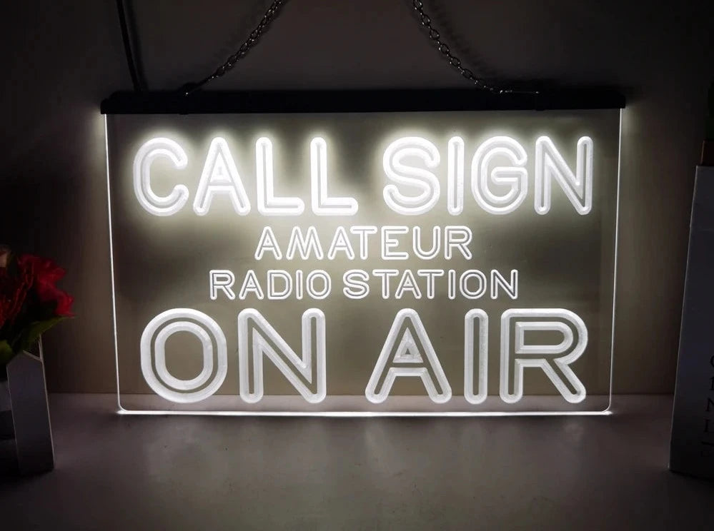 Personalized Amateur Radio Station LED Neon Illuminated Sign
