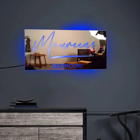 Image of Personalized Bedroom Name LED Neon Mirror