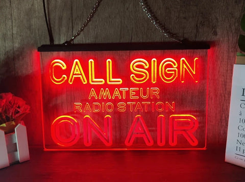 Image of Personalized Amateur Radio Station LED Neon Illuminated Sign