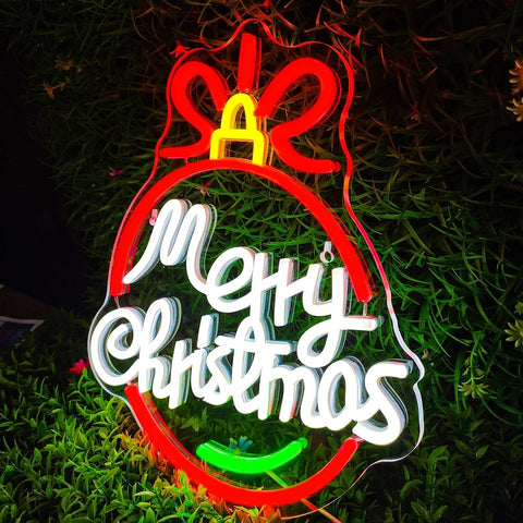 Image of Merry Christmas Bauble LED Neon Flex Sign