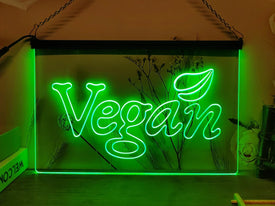 Vegan LED Neon Sign in green