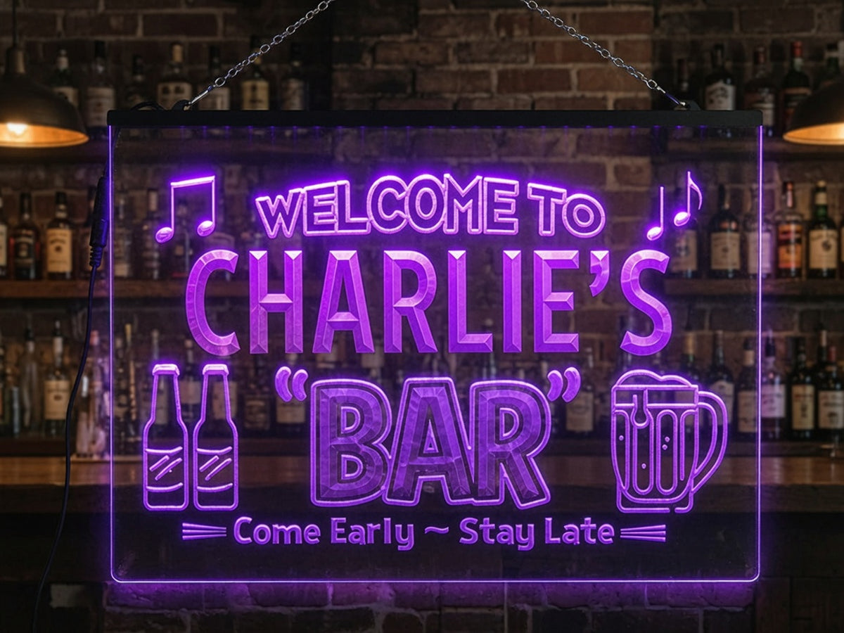 Welcome to My Bar Personalized Illuminated LED Neon Sign