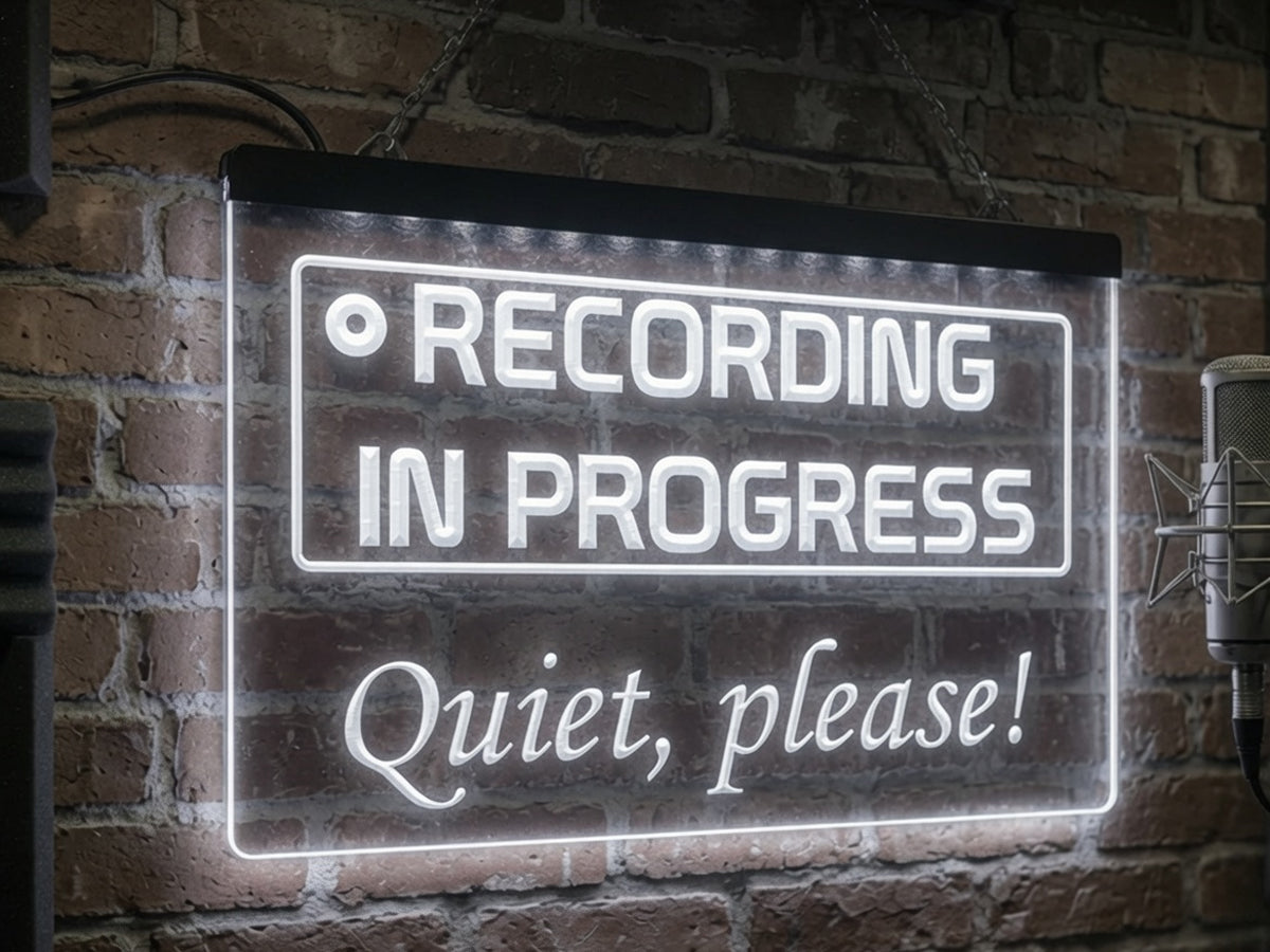 Recording in Progress, Quiet Please Illuminated Sign
