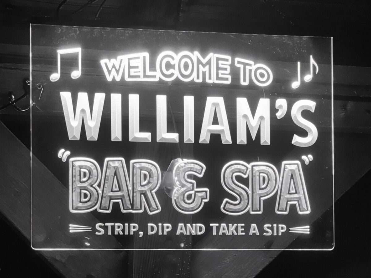 Bar and Spa Personalized Illuminated LED Neon Sign