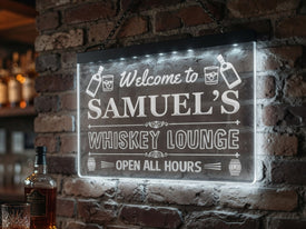 Welcome to My Whiskey Lounge Personalized Illuminated Sign