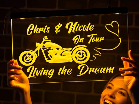 Image of Chopper on Tour Personalized Illuminated Sign