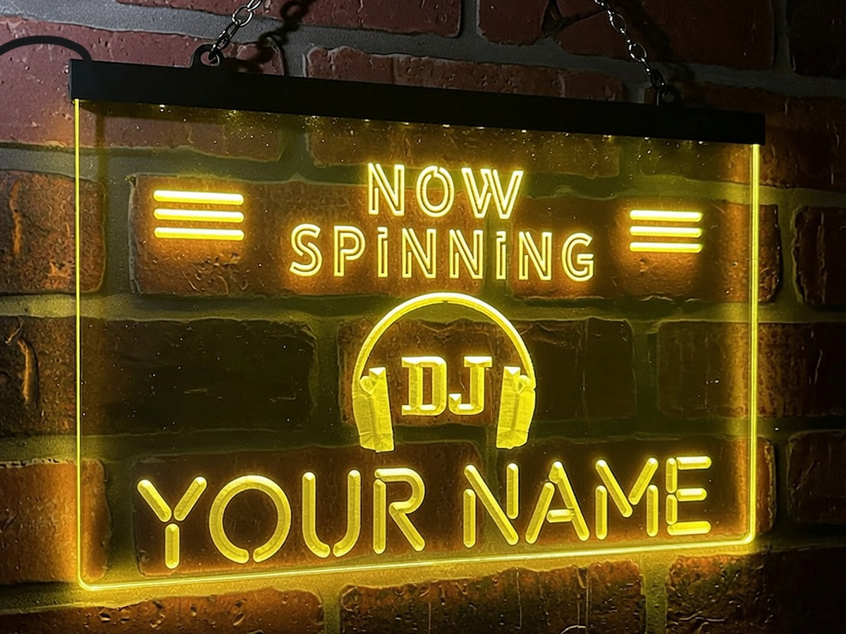 DJ Now Spinning Personalized Illuminated Sign