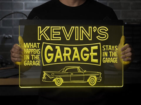 Image of Car Garage Personalized Illuminated LED Neon Sign