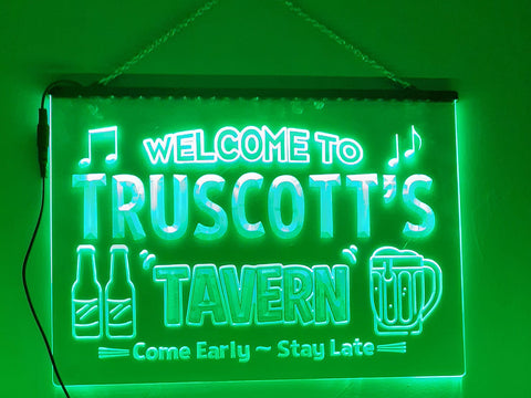 Image of Welcome to My Tavern Personalized Illuminated Sign