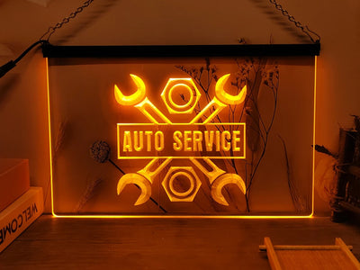 Auto Service Garage Mechanic MOT LED Neon Sign