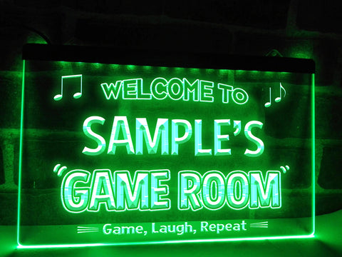 Image of Welcome To Game Room Personalized LED Neon Illuminated Sign