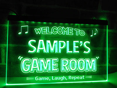 Welcome To Game Room Personalized LED Neon Illuminated Sign