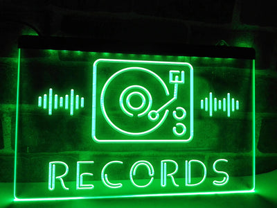 Music Records Illuminated LED Neon Sign